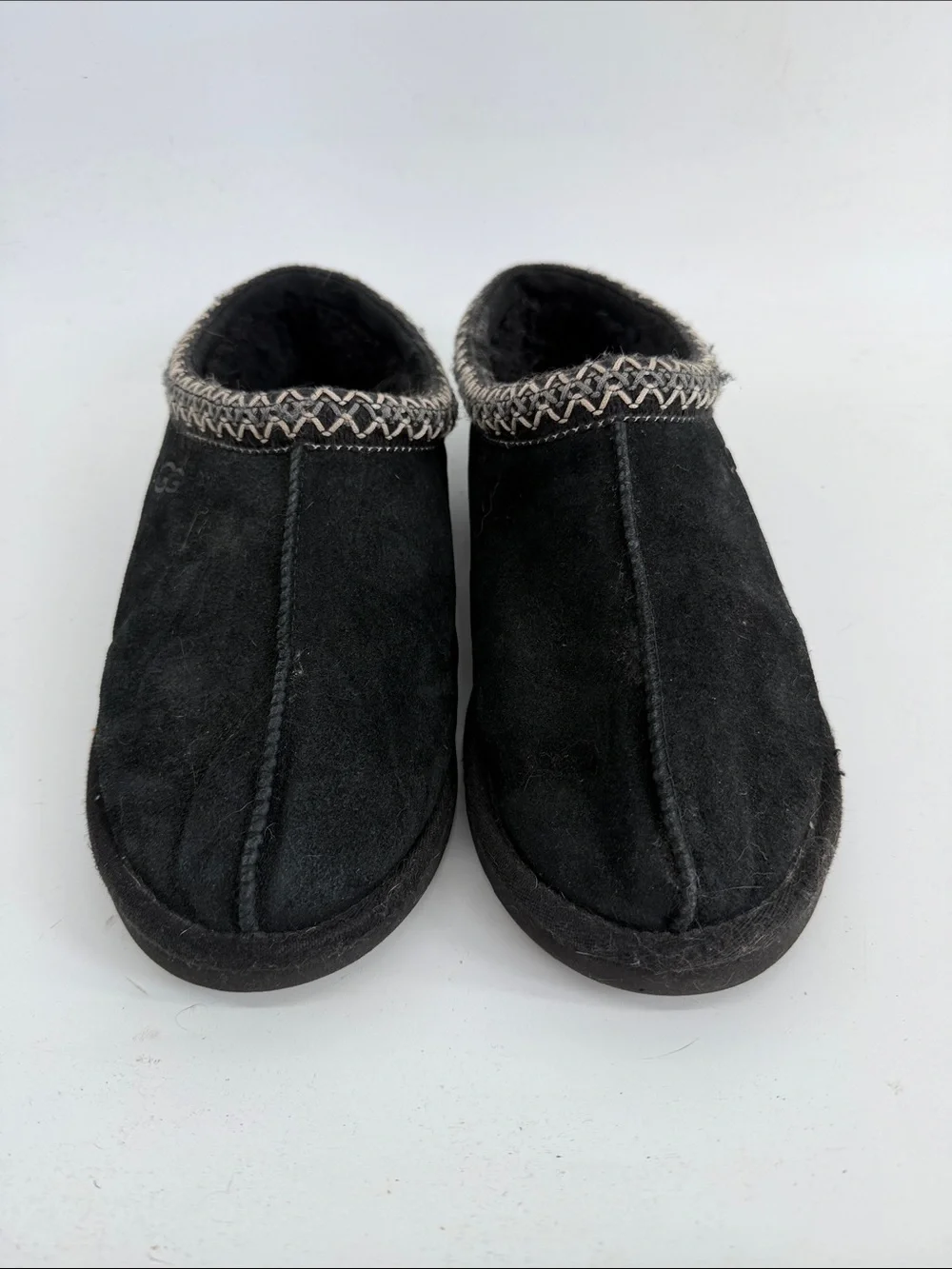 UGG Tasmins black suede slip on slipper clog shoes sz 10